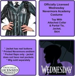 Wednesday Addams - Child School Uniform Costume -role play 1000158 3