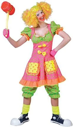FUNNY FASHION Poket Dot-Clown Adult Costume