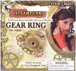 Forum Novelties Steampunk Gear Ring Gold