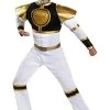 White Ranger Classic Muscle Costume - Adult -role play 82847D