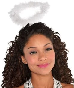 AMSCAN White Marabou Halo - Headband