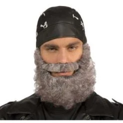 Curly Beard With Attached Mustache