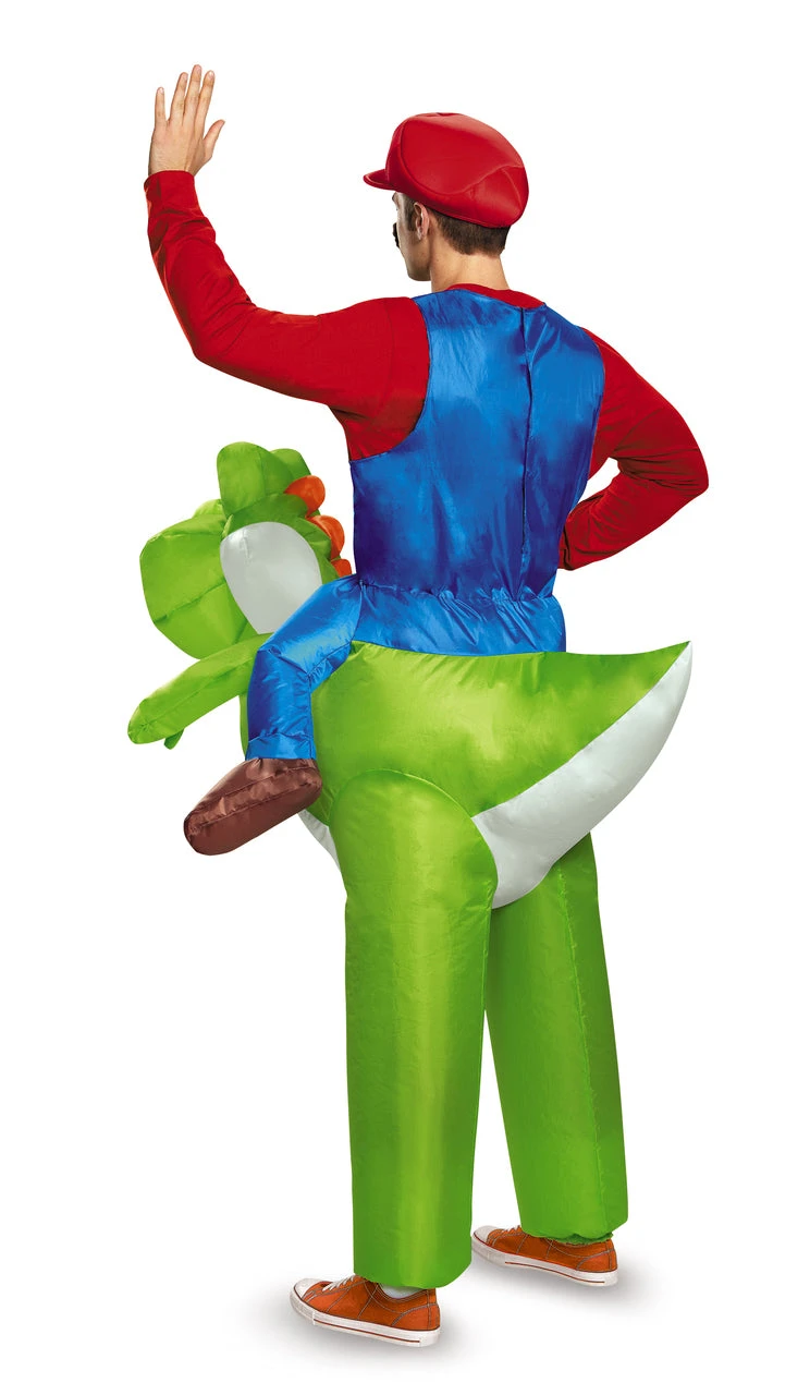 Mario Riding Yoshi Inflatable Adult Costume 4 Mario Riding Yoshi Inflatable Adult Costume - Image 2