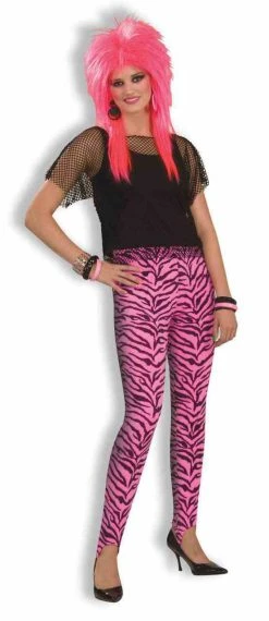 Forum Novelties Pink Zebra Stirrup Pants