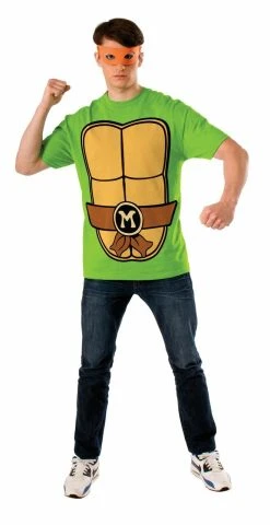 TMNT: Michelangelo Adult Shirt And Eye Mask