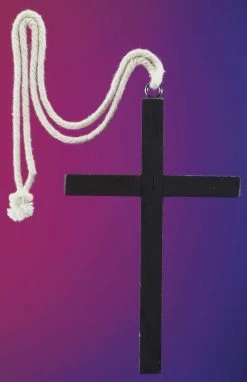 Black Wooden Monk's Cross