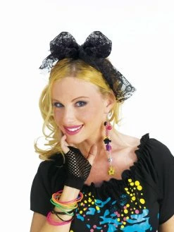 Fun World 80s Black Lace Headband