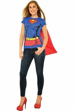 SuperGirl Short Sleeve Ab Costume Shirt