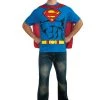 Superman T-Shirt Costume With Detachable Cape -role play superman t shirt costume