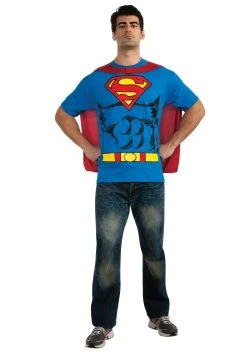 Superman T-Shirt Costume With Detachable Cape